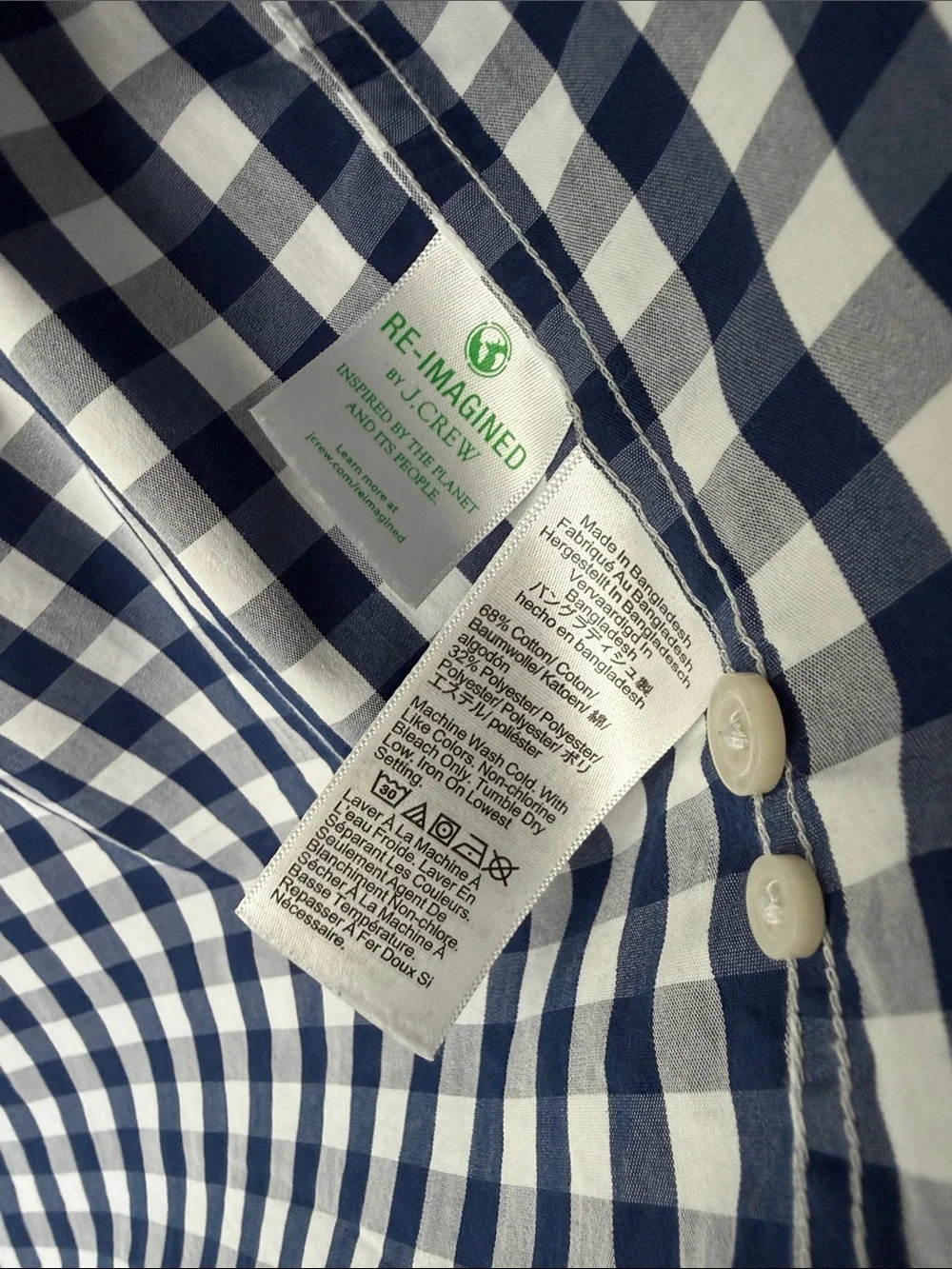 J.Crew Men's Blue and White Shirt